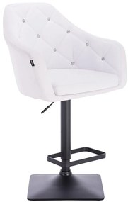 HC830KW Fehér modern műbőr szék fekete lábbal