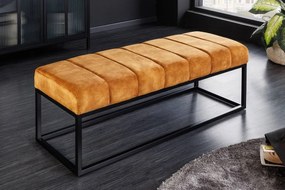 Design ülőpad Halle 108 cm mustársárga bársony