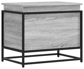 szürke sonoma szerelt fa tárolóláda fedéllel 60x40x51,5 cm