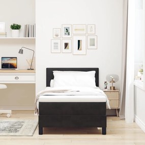 vidaXL Boxspring Ágy Matraccal Fekete 90x200 cm Bársony