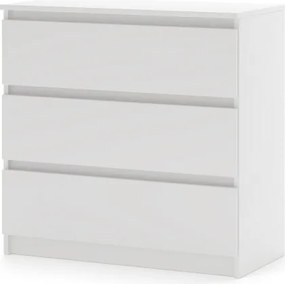 SIMPLE komód 80 cm, 3 fiókkal, fehér