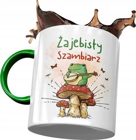 Zöld Szamóca Bögre Békás Szamóca Nyomtatott Fotóval