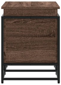 barna tölgy színű szerelt fa tárolóláda fedéllel 100x40x51,5 cm