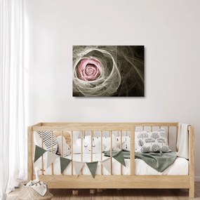 Üveg kép - Absztrakt rózsa világos rózsaszín (70x50 cm)