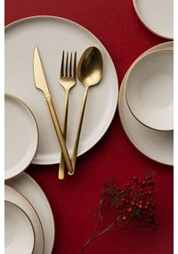 16 darabos étkészlet bézs/arany/porcelán