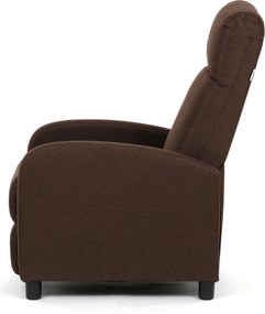 Polohovací křeslo, hnědá, látka, TV-W3397 BR2