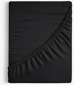 Goldea körgumis pamut lepedő - fekete 140 x 200 cm