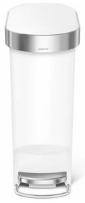 Pedálkosár Slim 40 l, fehér