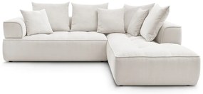 Bézs zsenília sarokkanapé (jobb oldali-L alakú) Whesley – Bobochic Paris