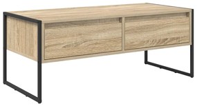 vidaXL Dohányzóasztal fiókkal Sonoma 100 x 46 x 40 cm Faanyag