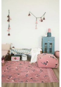 Rózsaszín mosható kézi szövésű pamut gyerek szőnyeg 140x210 cm English Garden Ash Rose – Lorena Canals