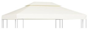 vidaXL krémfehér csere pavilon ponyvatető 310 g / m² 3 x 4 m