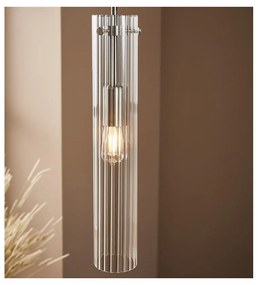 Ezüstszínű függőlámpa üveg búrával Tubo – Markslöjd