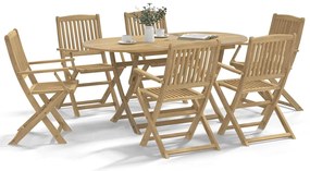 vidaXL 6 db összecsukható tömör akácfa kerti szék 54x61x88 cm