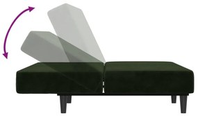 kétszemélyes sötétzöld bársony kanapéágy