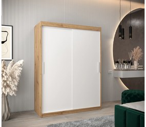Ruhásszekrény 150 cm Toki (artisan tölgy + matt fehér). 1064825