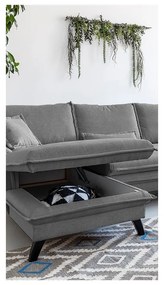 Charming Charlie sötétszürke kinyitható sarokkanapé, bal oldali - Miuform