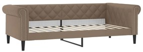 cappuccino színű kihúzható műbőr heverő fiókkal 90 x 200 cm
