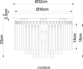Globo 15698DB - GORLEY mennyezeti lámpa, 5x E14/40W/230V, átmérő 32 cm
