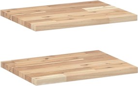 vidaXL 2 db kezeletlen tömör akácfa függőpolc 60 x 30 x 2 cm