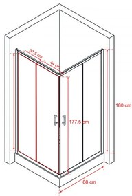 Spirit Matt 90x90 cm szögletes zuhanykabin, zuhanytálca nélkül