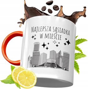 Narancssárga Bögre Szomszédnak Ajándék fényképes nyomattal