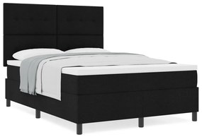 Box Spring Ágy Matraccal Fekete 140x200 cm Szövet
