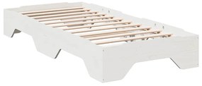 vidaXL ágy matrac nélkül rakásolható fehér 90x200 cm tömör fa