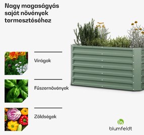 High Grow Straight, magaságyás, 120 x 60 x 60 cm, hullámos acéllemezből, egyszerű összeszerelés, rozsda- és fagyálló