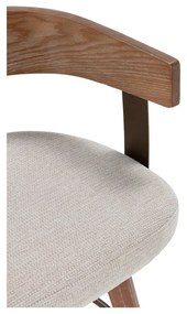 Krémszínű-natúr színű kárpitozott karfás bárszék szett 2 db-os Ilia – MOME