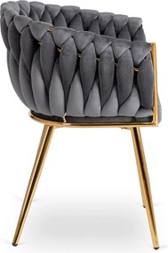 Fonott bársony szék szürke színben, CAPI