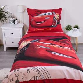 Piros egyszemélyes pamut gyerek ágyneműhuzat 140x200 cm Cars "Legend" – Jerry Fabrics