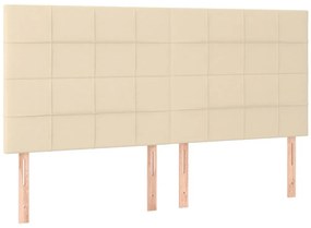 krémszínű szövet LED-es fejtámla 200x5x118/128 cm