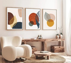 Huhu209 keretezett MDF falikép, 50 x 70 cm, 3 db-os szett