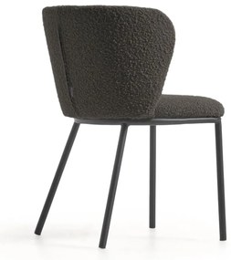 Fekete kárpitozott étkezőfotel Ciselia – Kave Home