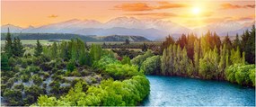 Kép - Erdei hegyvidéki táj (120x50 cm)