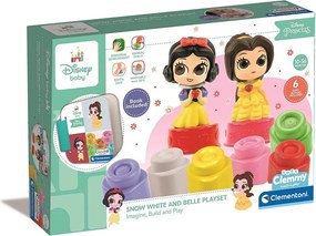 Disney Hercegnők Clemmy Snow White and Belle építőkocka szett könyvvel Clementoni