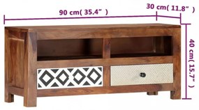 tömör kelet-indiai rózsafa TV-szekrény 90 x 30 x 40 cm