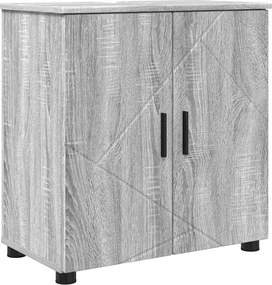 vidaXL Fürdőszoba Székény Szürke Sonoma 61 x 35 x 64 cm Faanyag & Fém