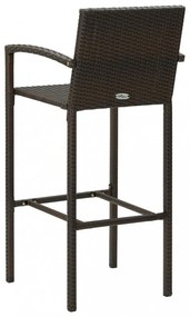 4 db barna polyrattan bárszék