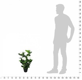 műhortenzia virágcseréppel 60 cm fehér