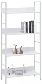 4 szintes fehér szerelt fa könyvespolc 60 x 27,6 x 124,5 cm