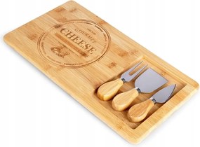 Sajt Tálaló Deszka Bambusz Sajt Kés Készlet Kiegészítők 4EL