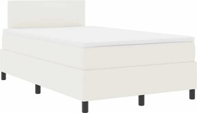 vidaXL Boxrugós ágy Krém és fehér 120 x 190 cm Bársonyos szövet