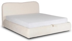 Franciaágy Krém Bouclé Kárpittal. Ágyneműtartóval. 180x200 BRISTOL