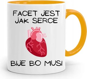 Sárga Bögre Fiúnak A Srác Olyan, Mint A Szív, fényképes nyomattal