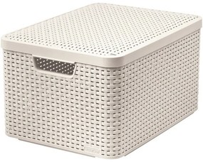 Krémszínű fedeles műanyag tárolódoboz 33x44,5x25 cm Style – Curver