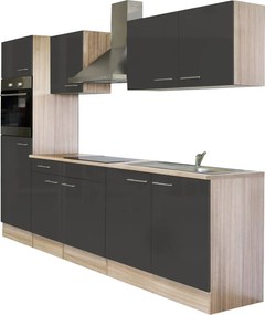 Yorki 270 konyhabútor sonoma tölgy korpusszal, selyemfényű antracit fronttal