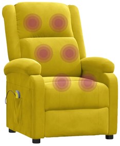 sárga bársony dönthető masszázsfotel