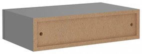 2 db szürke MDF falra szerelhető fiókos polc 40 x 23,5 x 10 cm